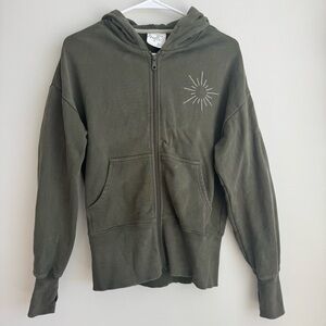 Offline Olive Green Zip-Up Hoodie Size XXS